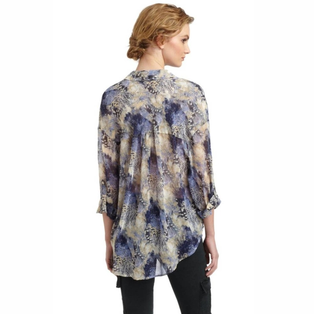 Free People Easy Rider Sheer Chiffon Button Down - Picture 4 of 10